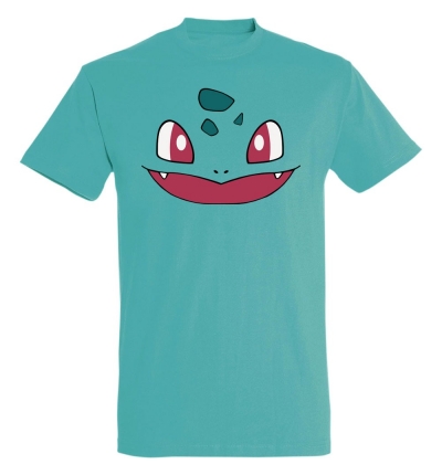 Déguishirt Pokémon Bulbizarre : T-shirt déguisement vert visage Bulbizarre
