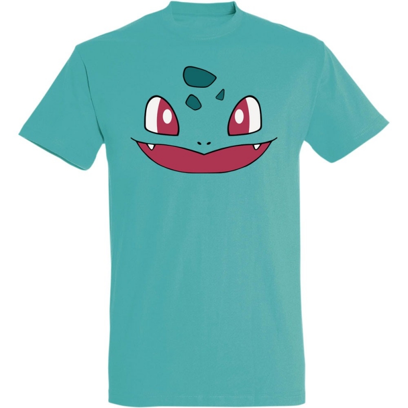 Déguishirt Pokémon Bulbizarre : T-shirt déguisement vert visage Bulbizarre