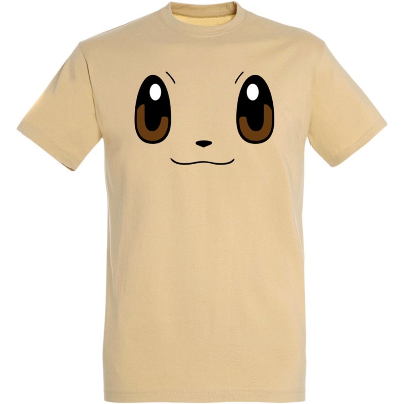 Déguishirt Pokémon Évoli : T-shirt déguisement beige visage Evoli