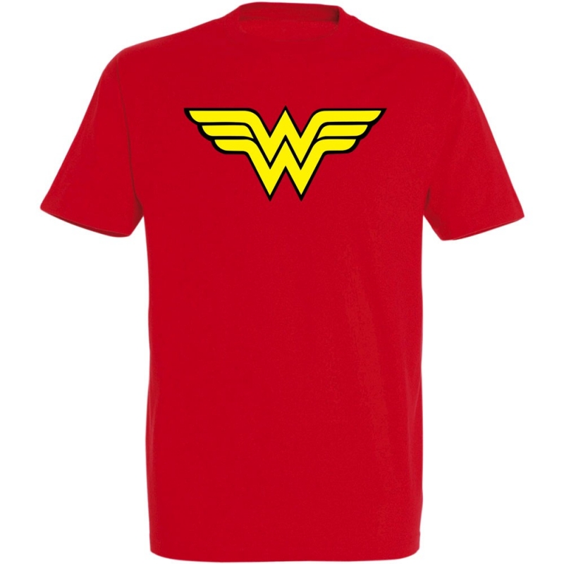 Déguishirt Super-Héros : Déguisement T-shirt rouge de Wonder Woman