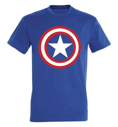Déguishirt Super-Héros : Déguisement T-shirt bleu de Captain America