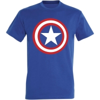 Déguishirt Super-Héros : Déguisement T-shirt bleu de Captain America