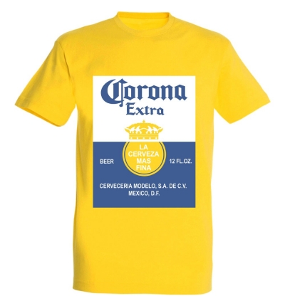 Déguishirt bière : Déguisement T-shirt de bouteille de bière Corona Extra
