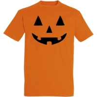 Déguishirt Halloween : T-shirt Déguisement orange de Citrouille d'Halloween souriante