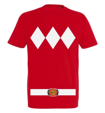 Déguishirt Power Ranger rouge : Déguisement T-shirt Power Ranger rouge