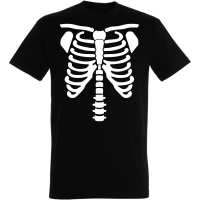 Déguishirt Halloween : T-shirt Déguisement de squelette humain blanc