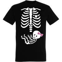 Déguishirt Halloween : T-shirt Déguisement de squelette humain et bébé fille