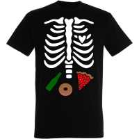 Déguishirt Humour : T-shirt Déguisement de squelette humain et nourriture