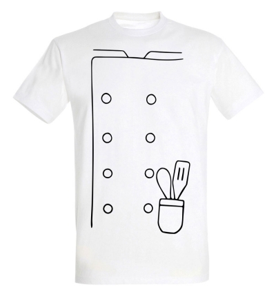 Déguishirt Métier : T-shirt Déguisement blanc de tablier de Chef Cuisinier