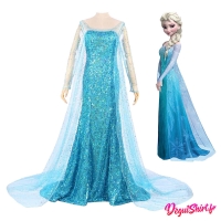 Costume robe réaliste d'Elsa la Reine des Neiges (Disney)