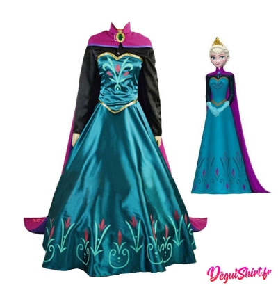Costume robe réaliste d'Elsa la Reine d'Arendelle (Disney)