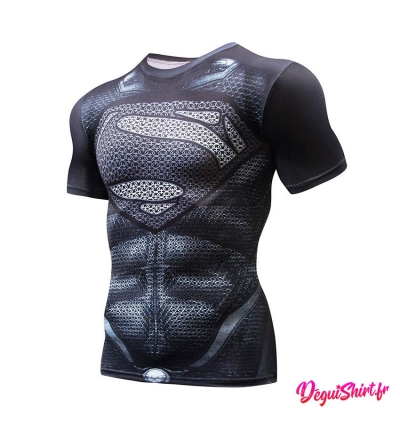 Déguishirt Superman noir : T-shirt Déguisement Justice League DC