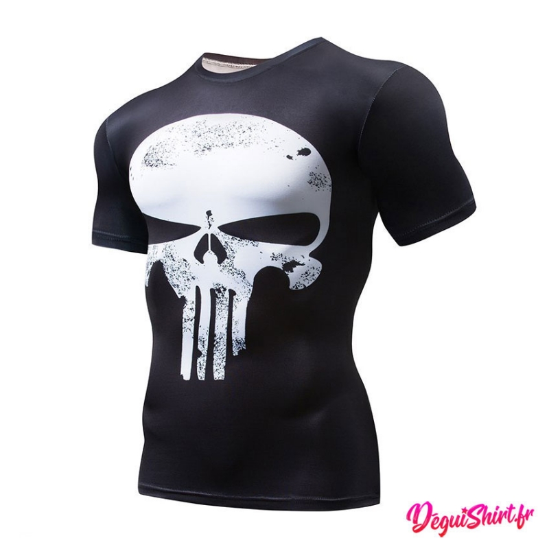 Déguishirt Punisher Skull blanc : T-shirt Déguisement Marvel