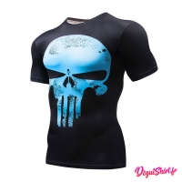 Déguishirt Punisher Skull bleu clair : T-shirt Déguisement Marvel