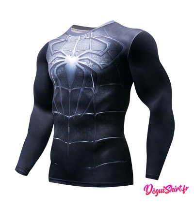 Déguishirt Spiderman noir : T-shirt Déguisement (Manches longues)