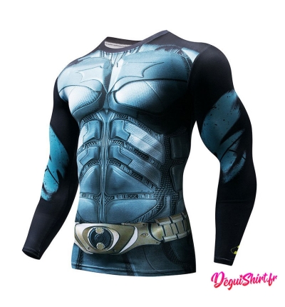 Déguishirt Batman : T-shirt Déguisement Justice League DC (Manches longues)