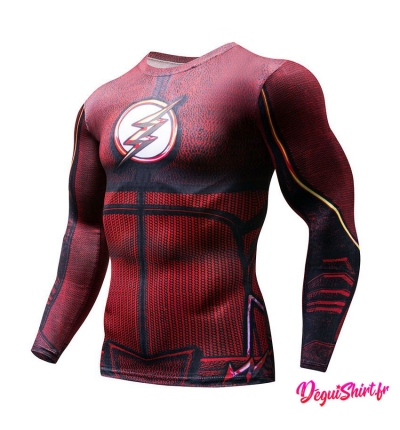 Déguishirt Flash : T-shirt Déguisement Justice League DC manches longues
