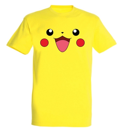 Déguishirt Pokémon Pikachu : T-shirt déguisement jaune visage Pikachu